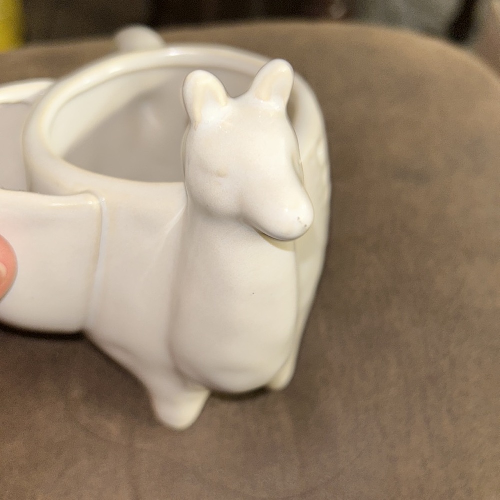 Llama Cup or Mug World Market White Ceramic with Tea Bag Holder - Picture 7 of 7